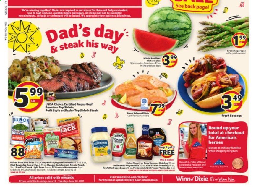 Winn Dixie (AL, FL, GA, LA) Weekly Ad Flyer June 16 to June 22