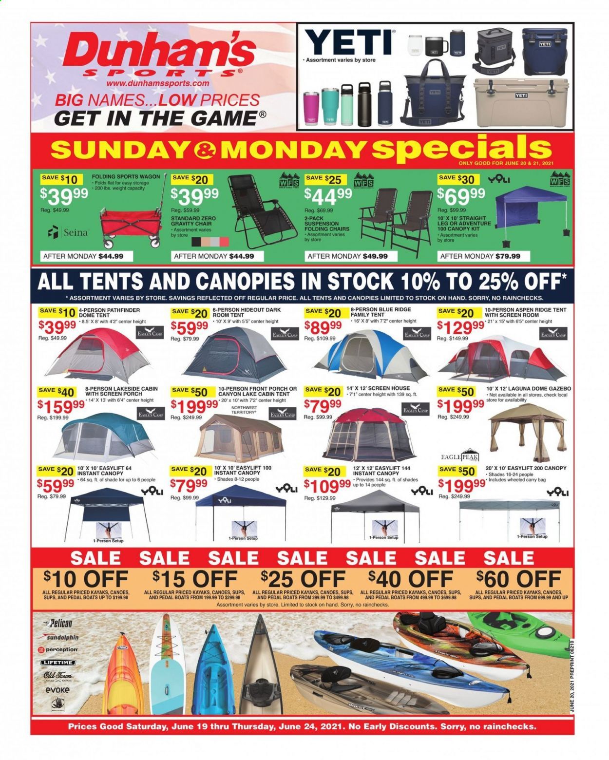 Dunham's Sports (MI, PA, WI) Weekly Ad Flyer June 19 to June 24