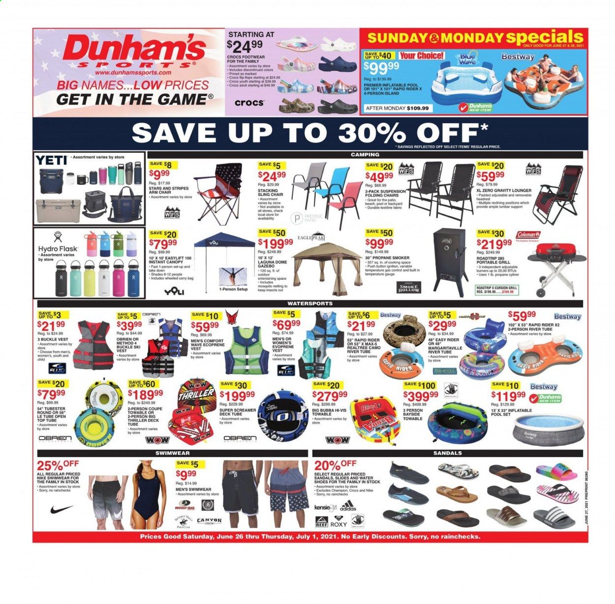 Dunham's Sports (IN, MN, NC, OH, PA, SD) Weekly Ad Flyer June 26 to July 1