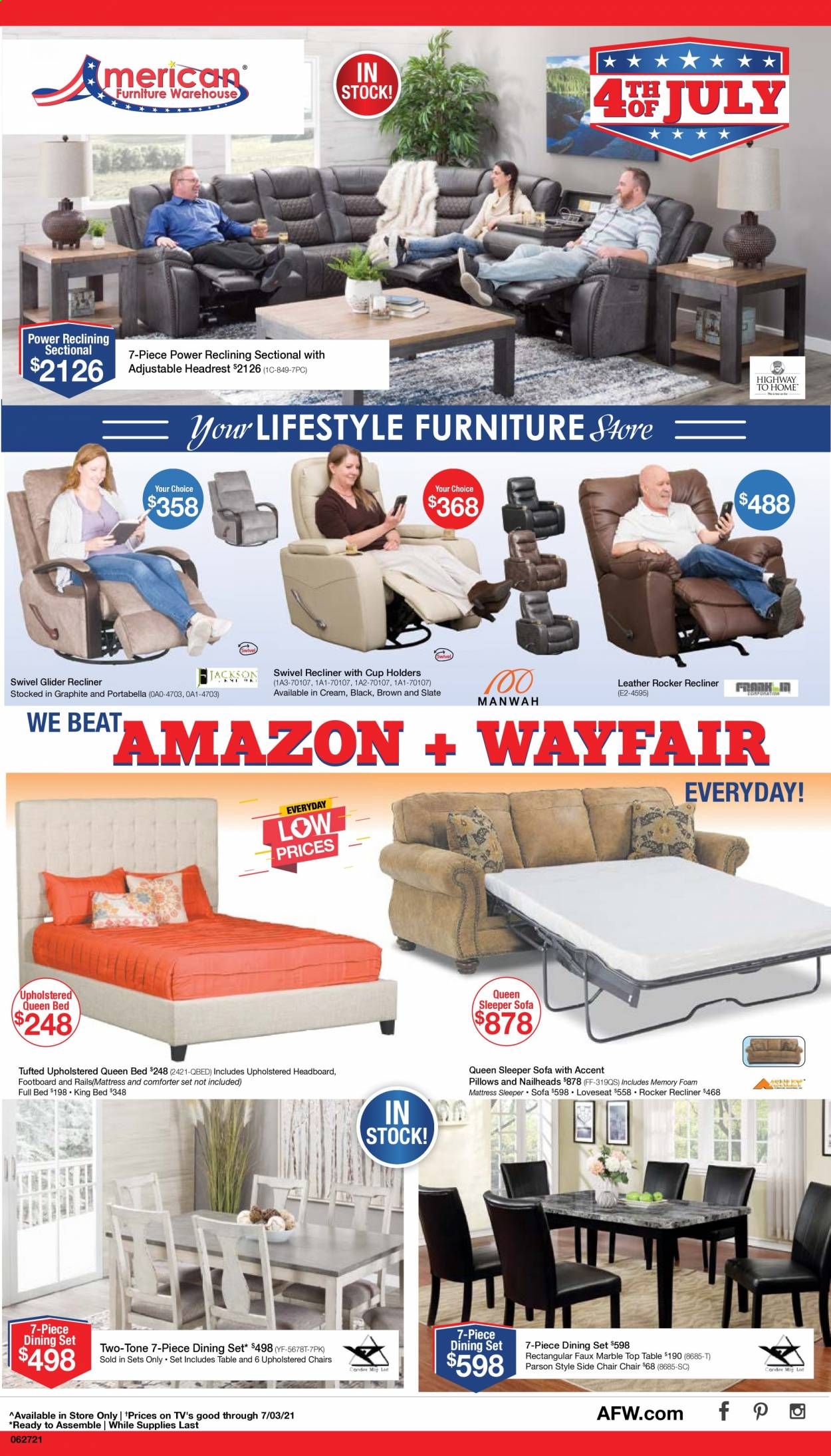 American Furniture Warehouse (AZ, CO, TX) Weekly Ad Flyer June 27 to July 3