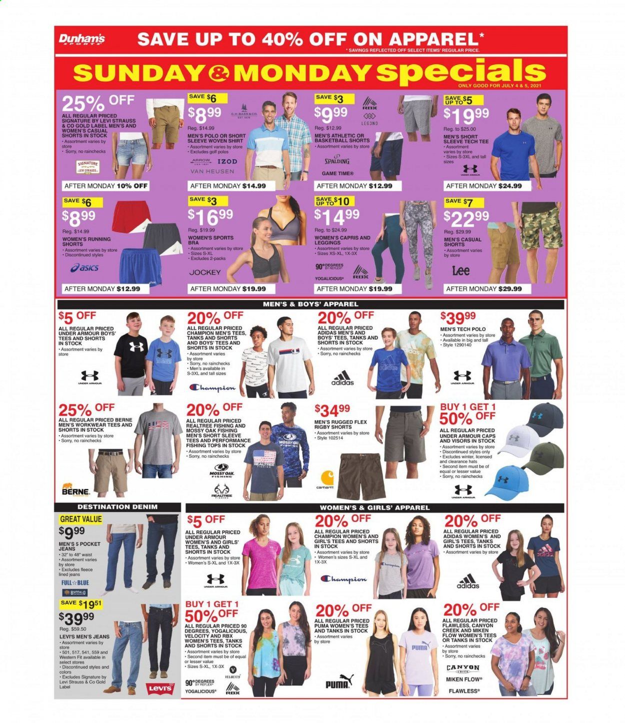 Dunham's Sports (IN, MN, NC, OH, PA, SD, TN, WV) Weekly Ad Flyer July 3 to July 8