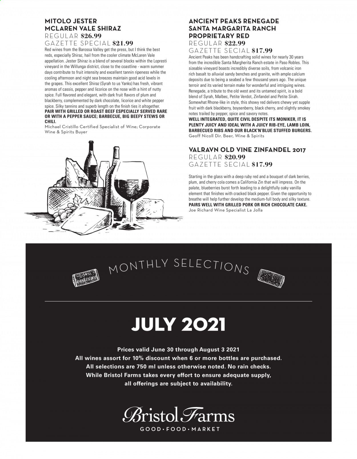 Bristol Farms (CA) Weekly Ad Flyer July 1 to July 31