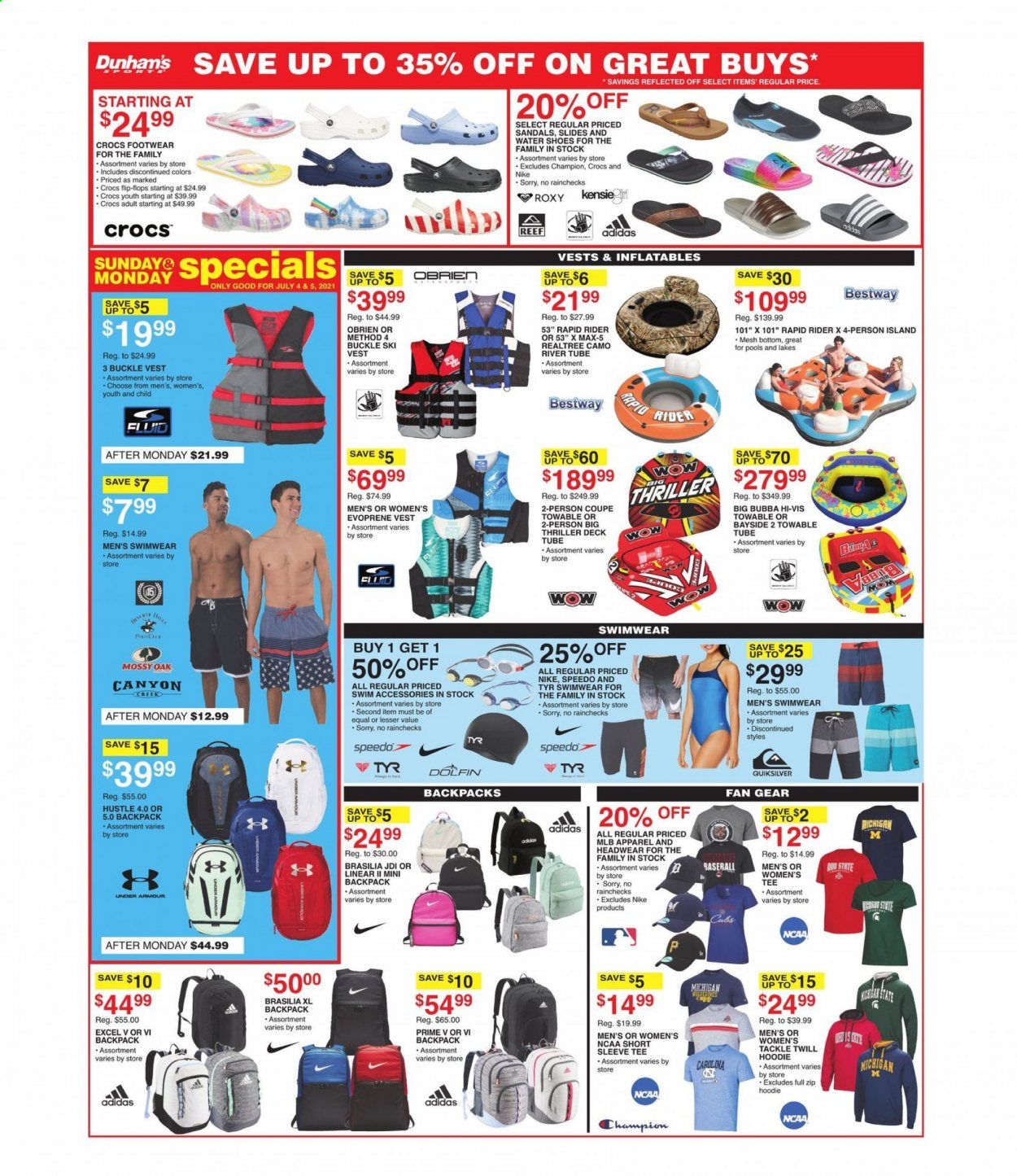 Dunham's Sports Weekly Ad Flyer July 3 to July 8