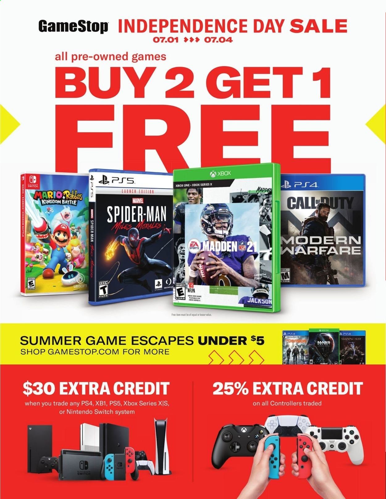 GameStop Weekly Ad Flyer July 1 to July 4