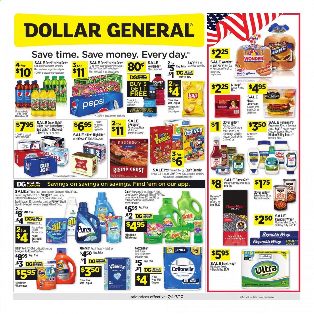 Dollar General (TN) Weekly Ad Flyer July 4 to July 10