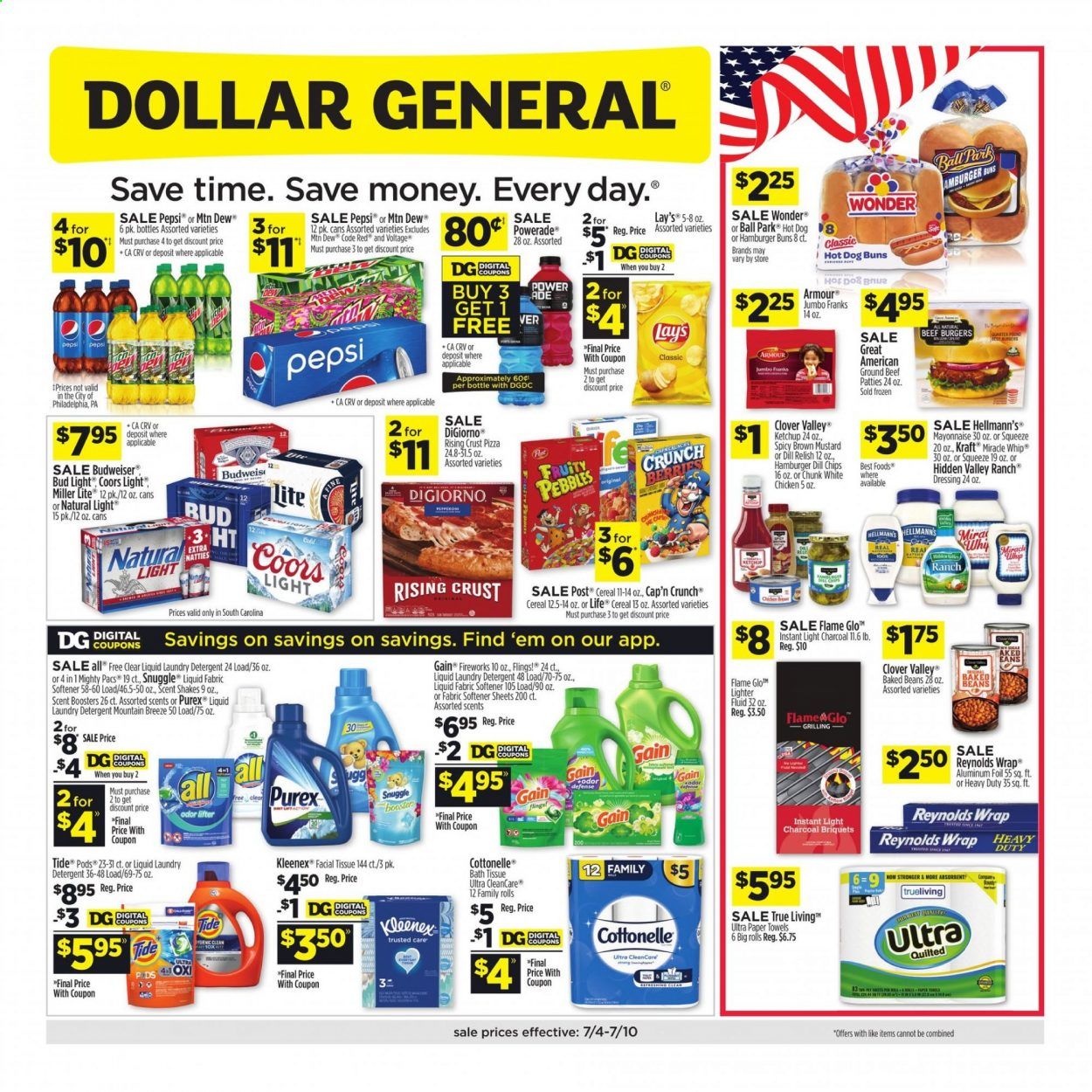 Dollar General (SC) Weekly Ad Flyer July 4 to July 10