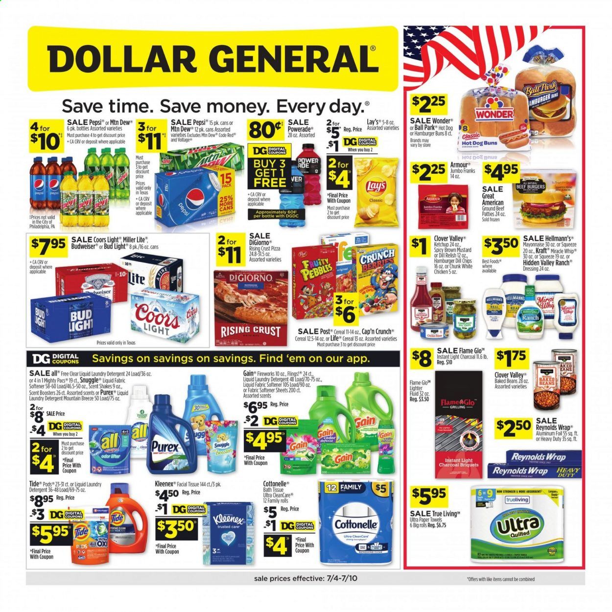 Dollar General (TX) Weekly Ad Flyer July 4 to July 10
