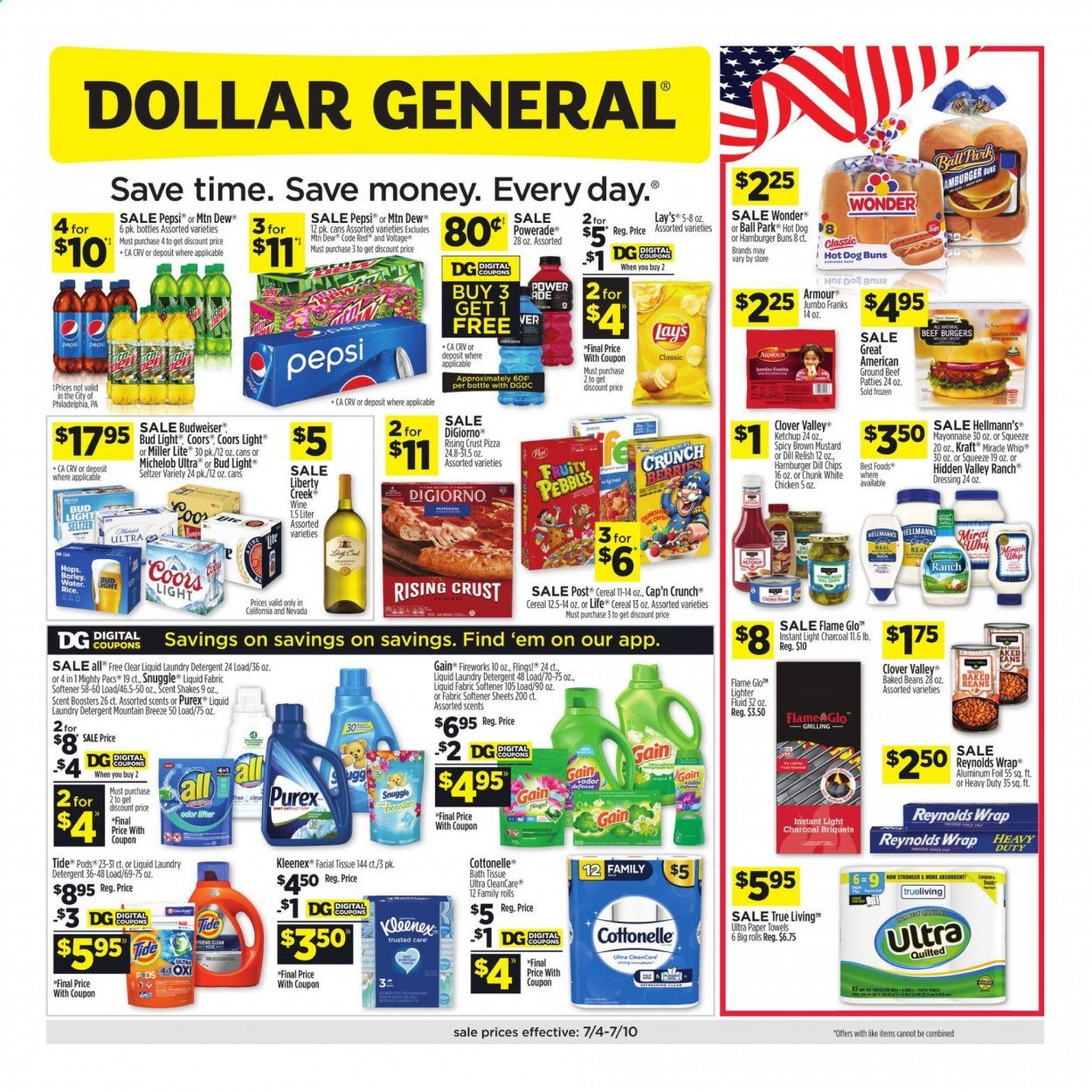 Dollar General (CA, NV) Weekly Ad Flyer July 4 to July 10