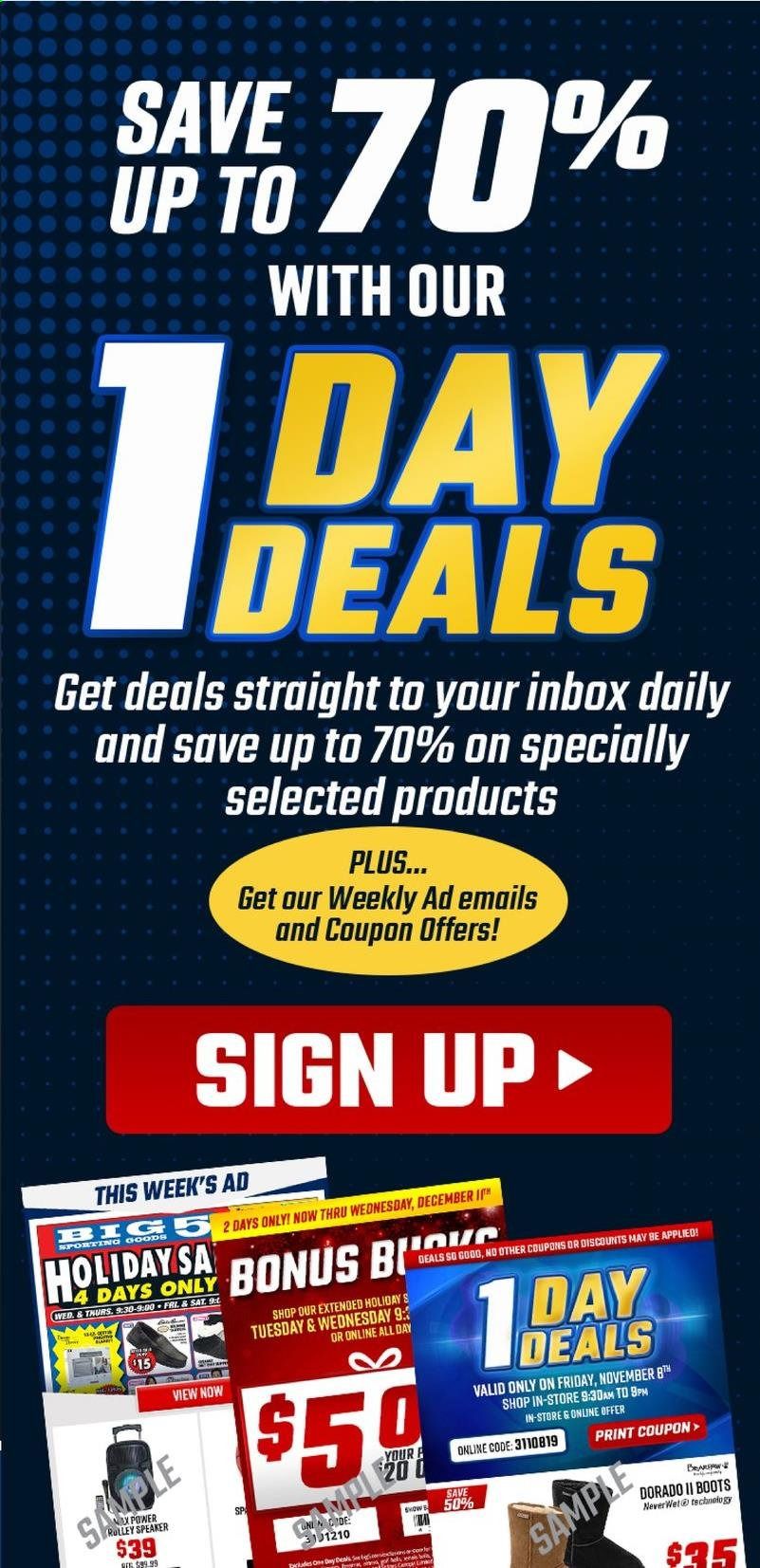 Big 5 (AZ, CA, CO, ID, NM, OR, UT, WA) Weekly Ad Flyer July 6 to July 10