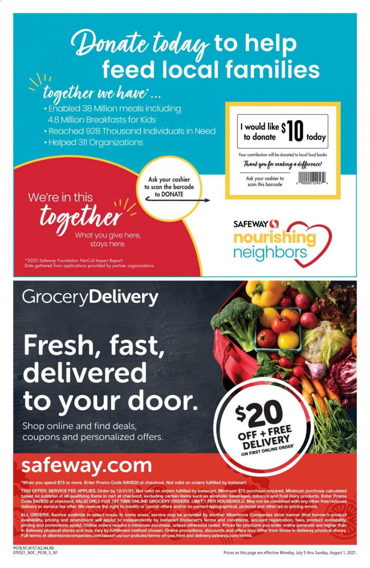 Safeway (AZ, CA, CO, HI, MD, NE, OR, VA, WA) Weekly Ad Flyer July 5 to August 1
