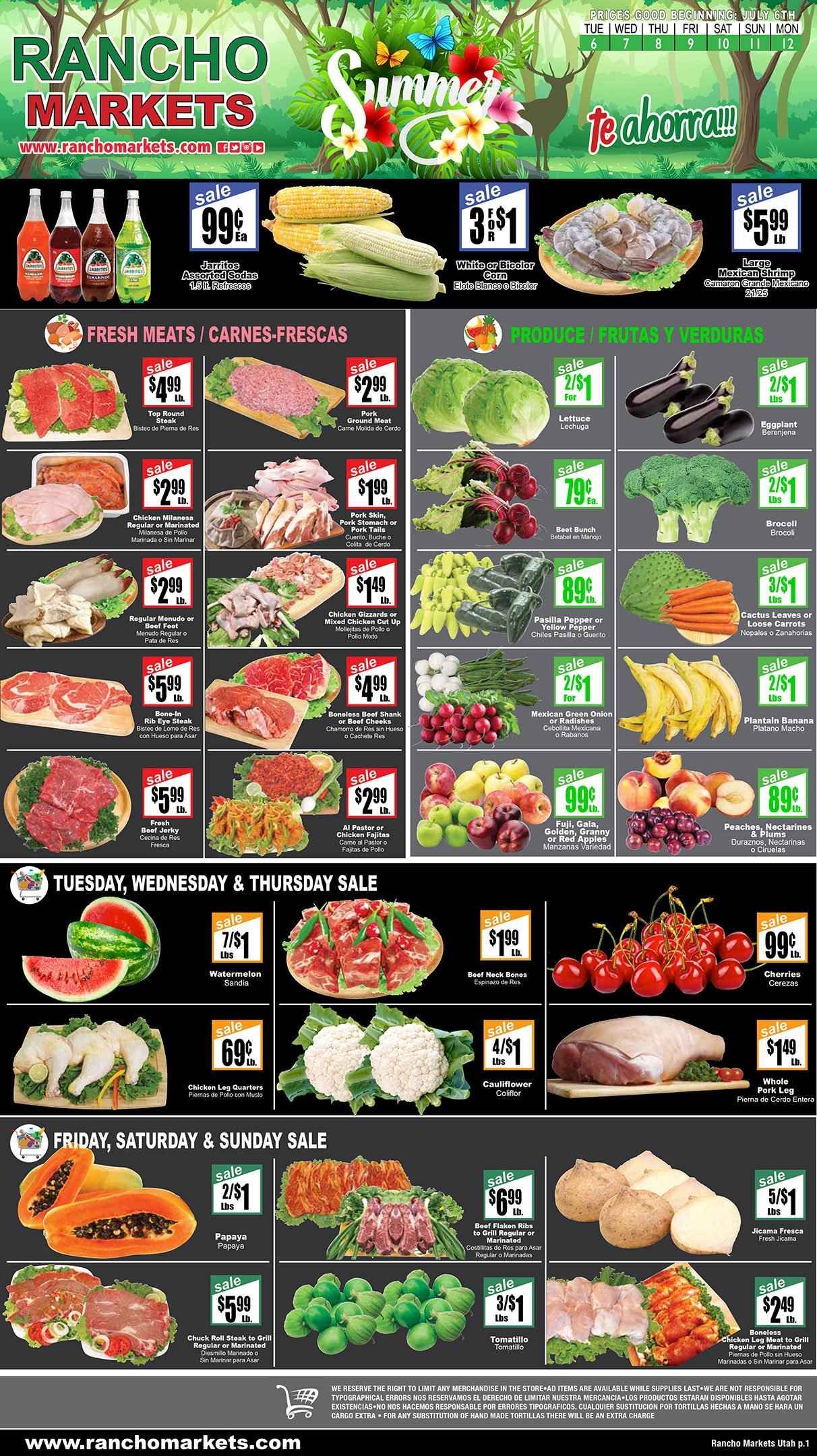 Rancho Markets (UT) Weekly Ad Flyer July 6 to July 12