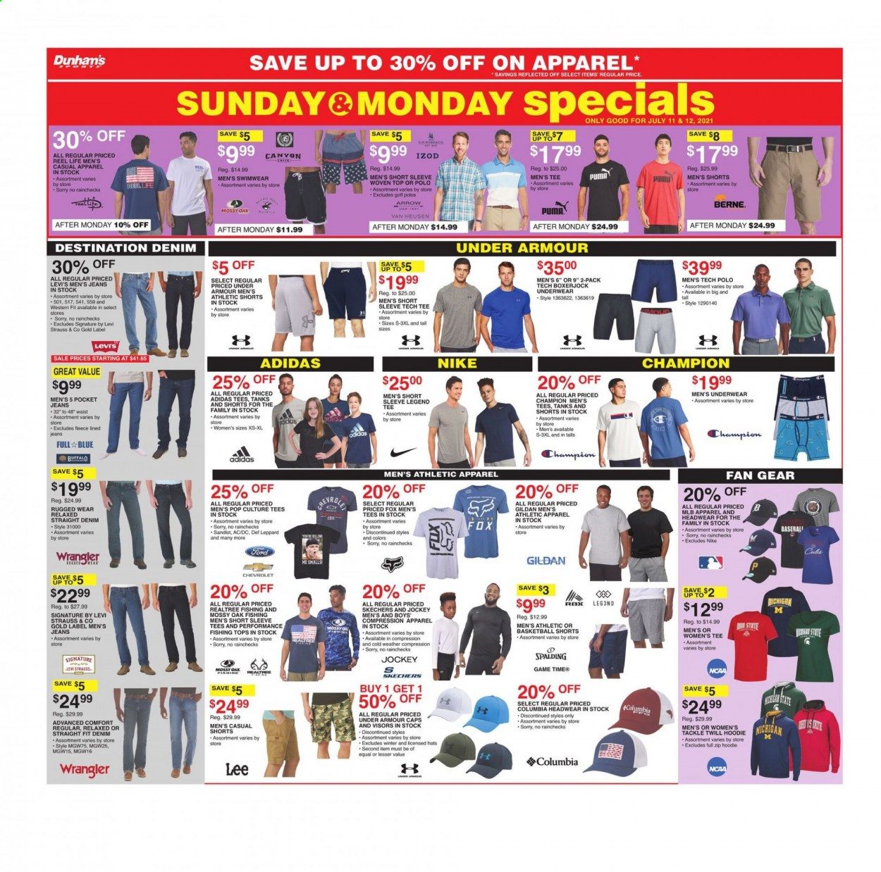 Dunham's Sports Weekly Ad Flyer July 10 to July 15