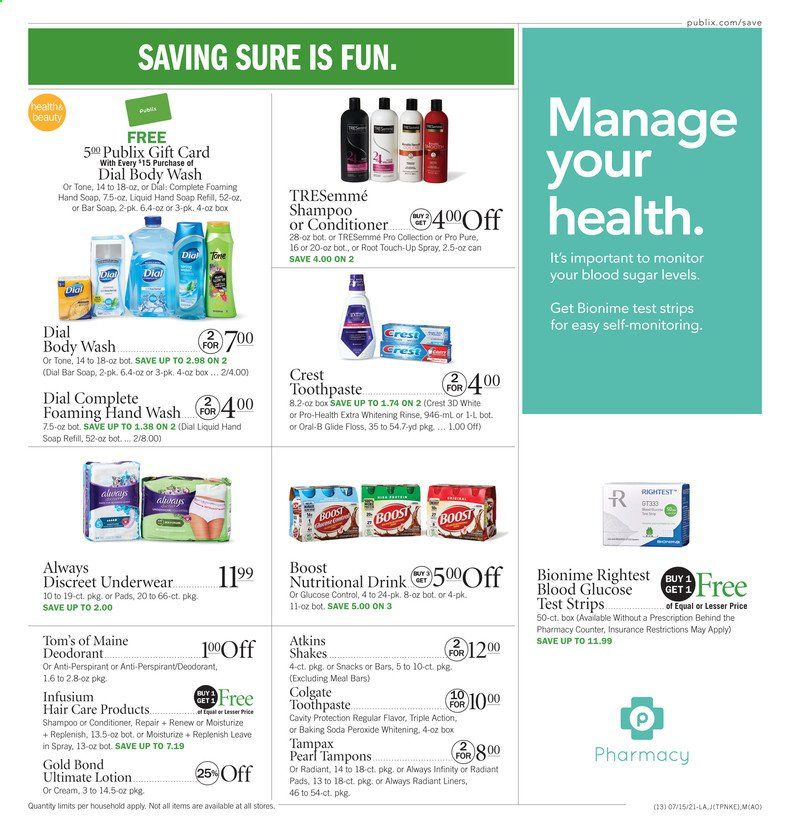Publix (AL, FL, GA, NC, SC, TN) Weekly Ad Flyer July 15 to July 21