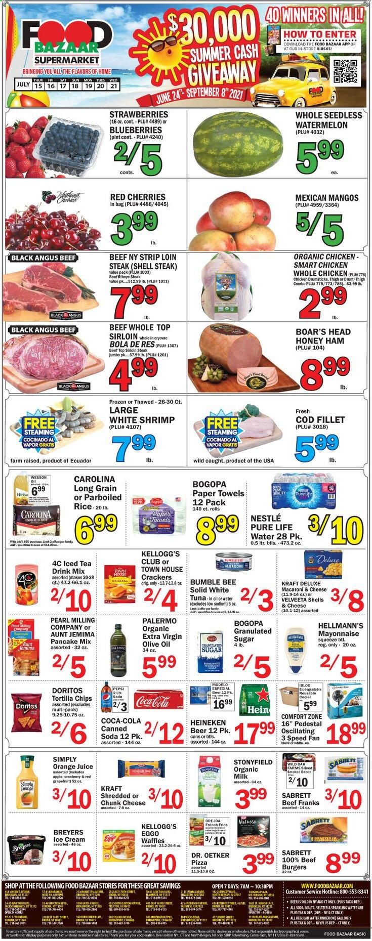 Food Bazaar (CT, NJ, NY) Weekly Ad Flyer July 15 to July 21