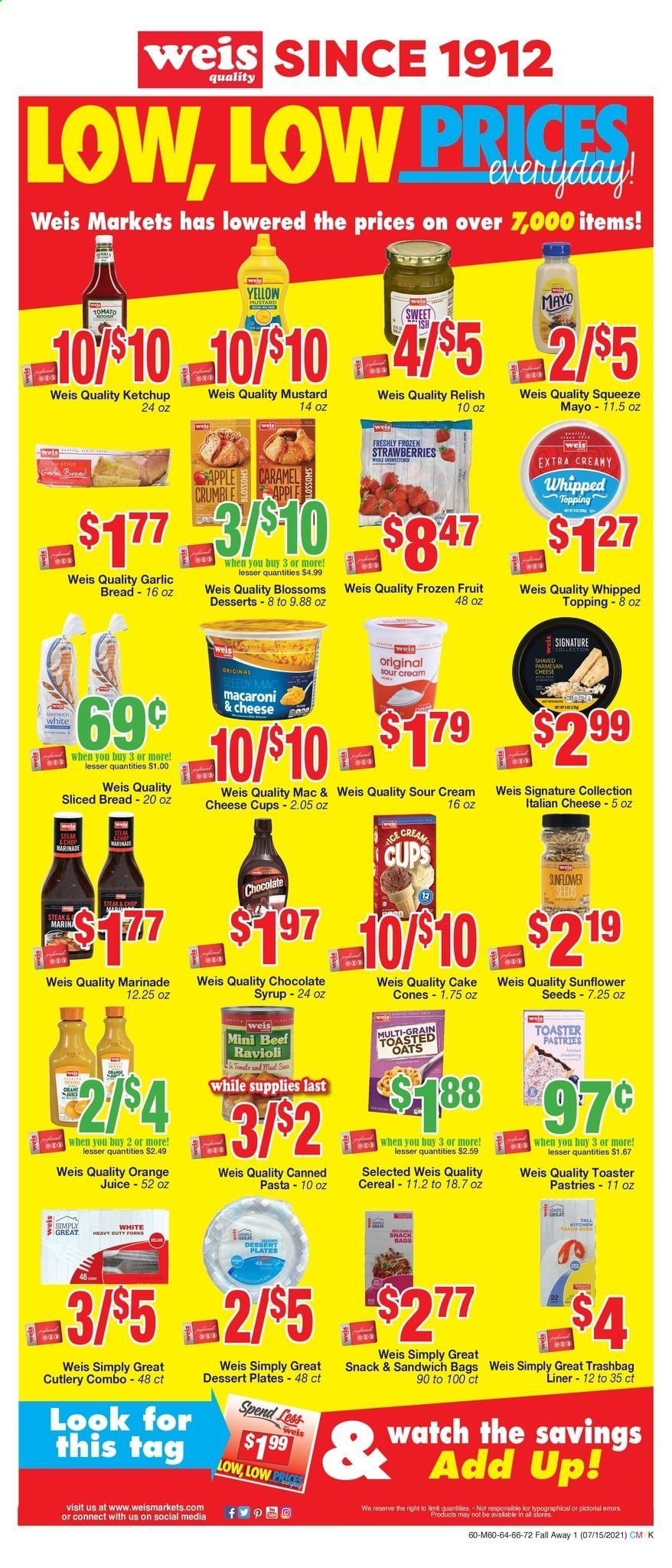 Weis (MD, NY, PA) Weekly Ad Flyer July 15 to August 19