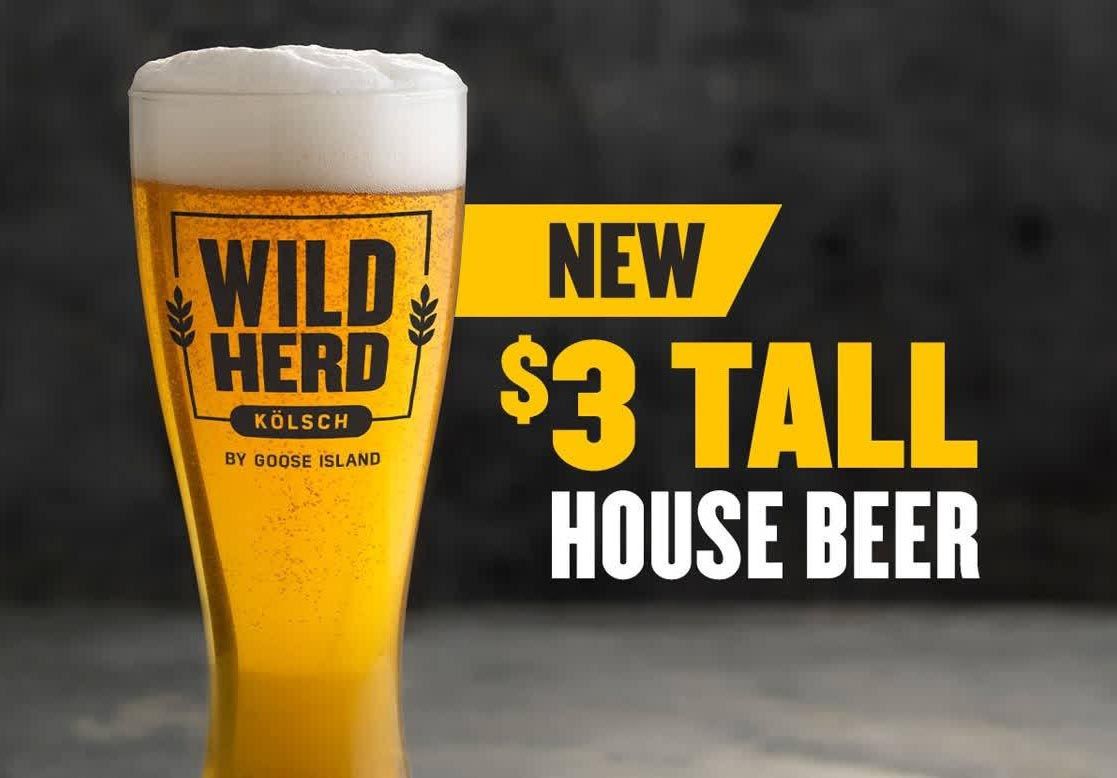Buffalo Wild Wings Offers $3 Tall House Beer with the Wild Herd Kölsch by Goose Island Buffalo Wild Wings Offers $3 Tall House Beer with the Wild Herd Kölsch by Goose Island