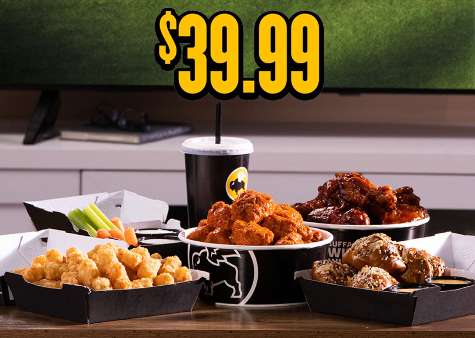 The $39.99 Online Only Tailgate Bundle Arrives at Buffalo Wild Wings for a Limited Time The $39.99 Online Only Tailgate Bundle Arrives at Buffalo Wild Wings for a Limited Time
