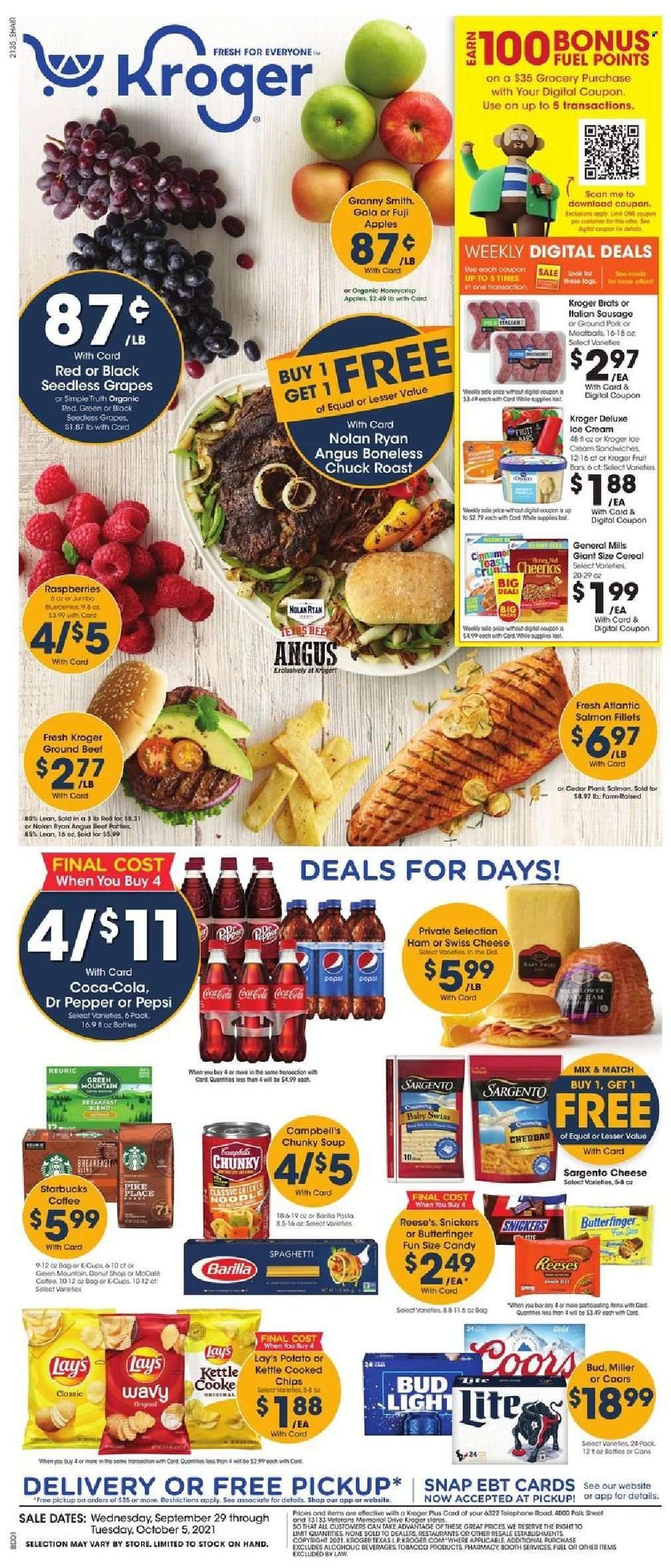 Kroger (GA, IL, LA, MI, OK, SC, TN, TX, VA) Weekly Ad Flyer October 1 to October 8