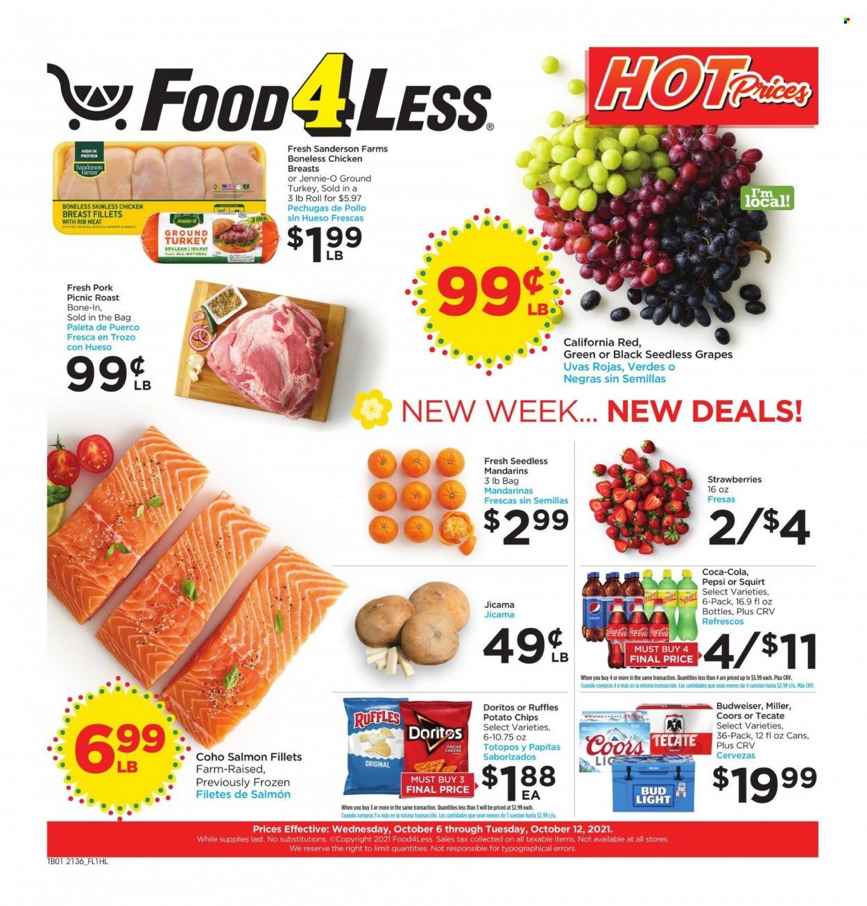 Food 4 Less (CA) Weekly Ad Flyer October 6 to October 13