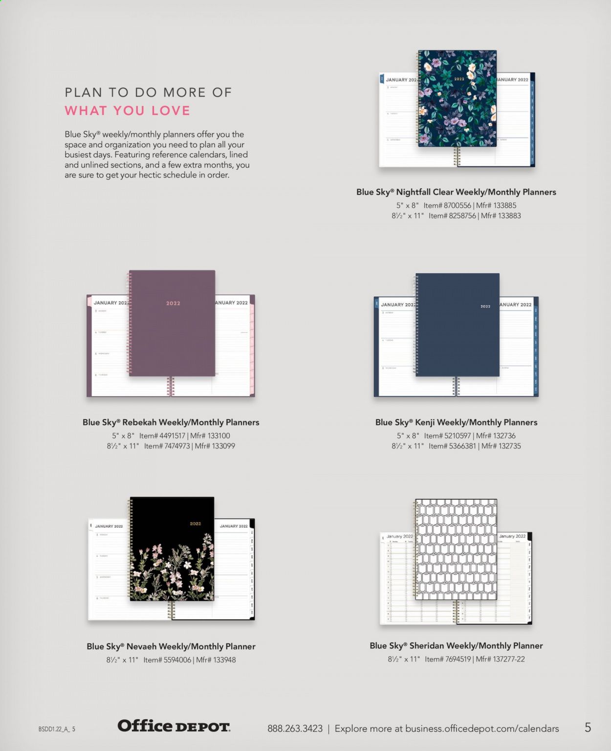 Office DEPOT Calendars & Planners 2022 Promotions & Flyer Specials January 2023