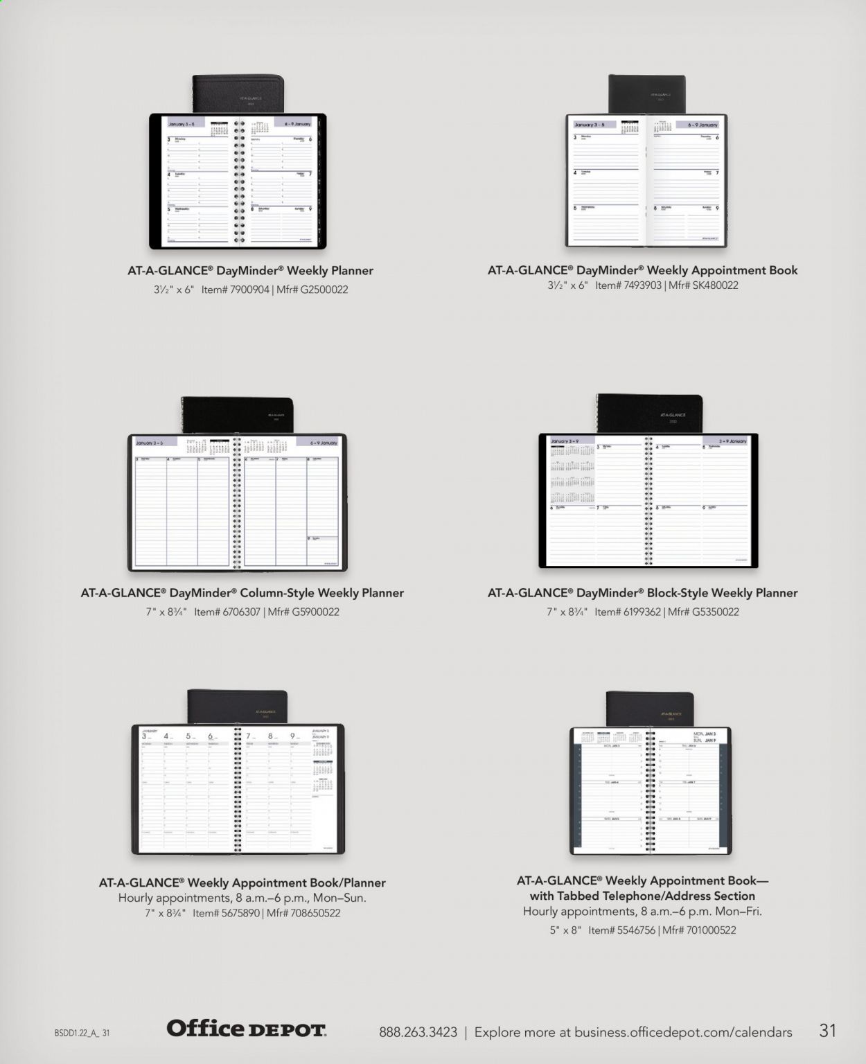 Office DEPOT Calendars & Planners 2022 Promotions & Flyer Specials January 2023