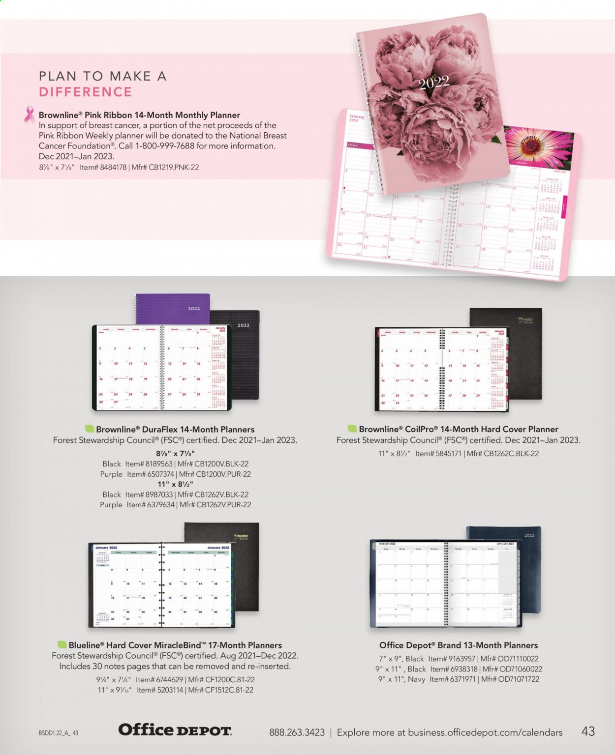 Office DEPOT Calendars & Planners 2022 Promotions & Flyer Specials January 2023