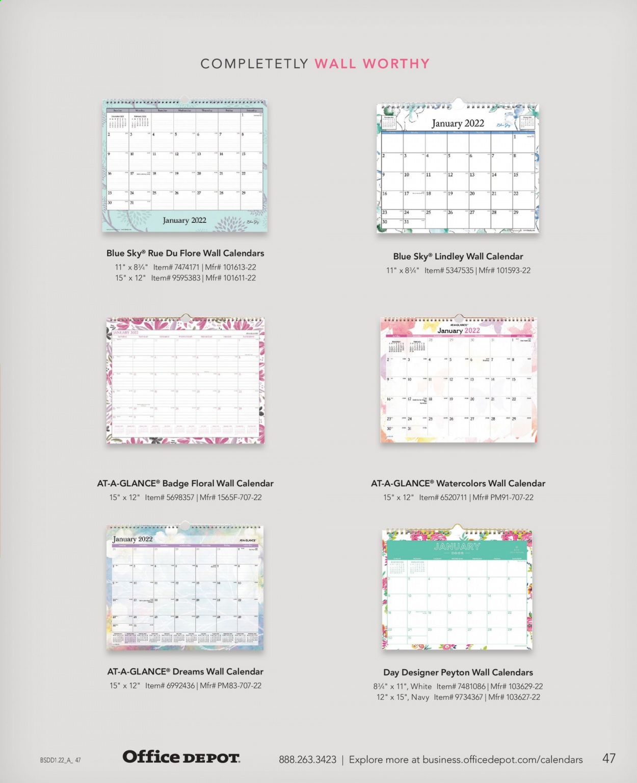 Office DEPOT Calendars & Planners 2022 Promotions & Flyer Specials January 2023