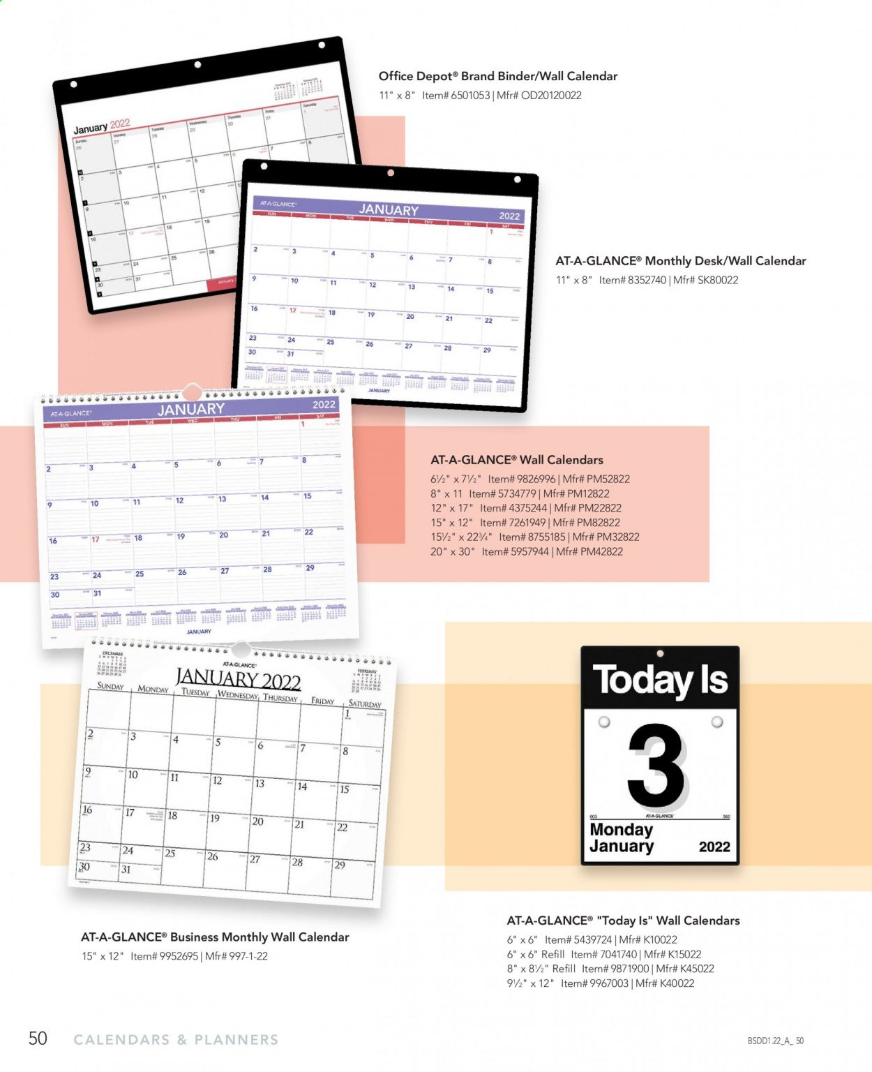 Office DEPOT Calendars & Planners 2022 Promotions & Flyer Specials January 2023