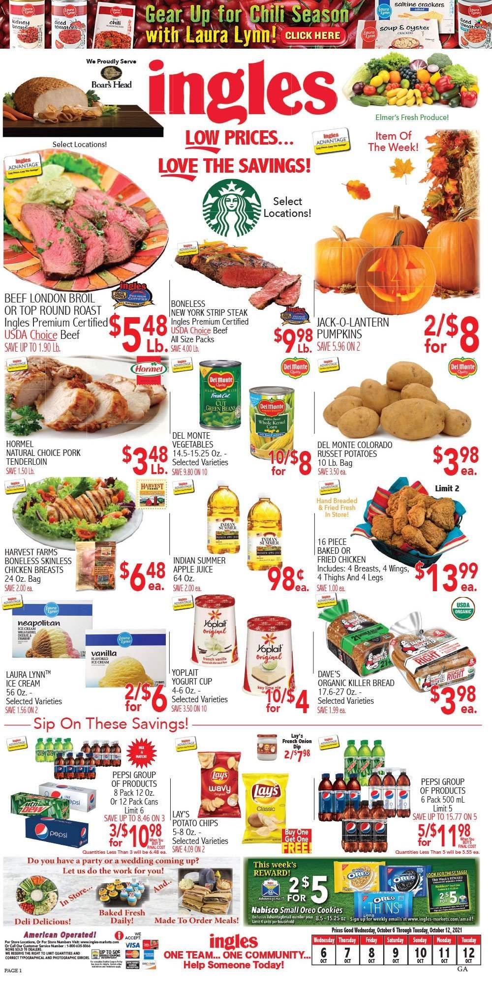 Ingles (GA, NC, SC, TN) Weekly Ad Flyer October 7 to October 14