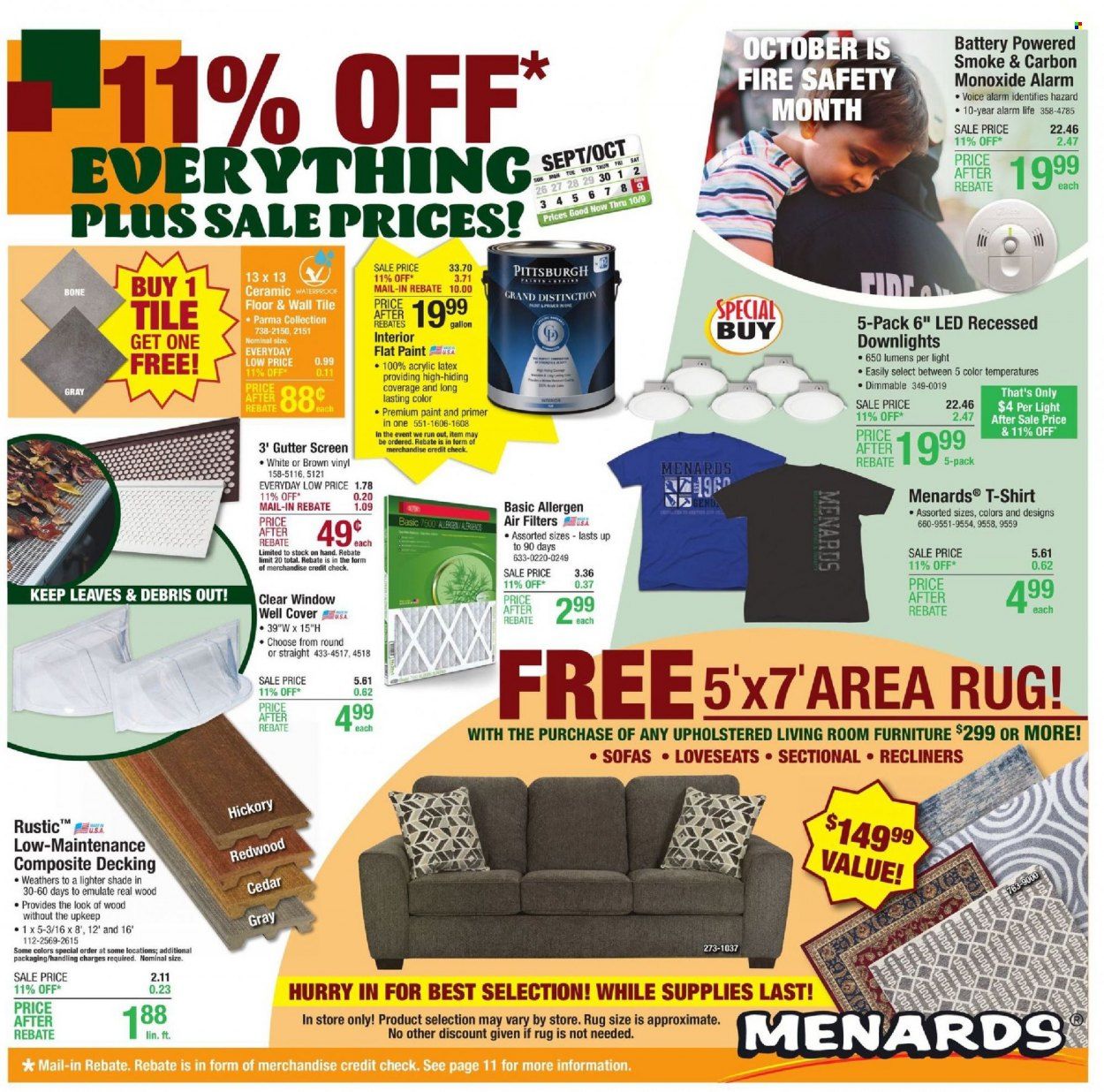 Menards Weekly Ad Flyer October 9 to October 16