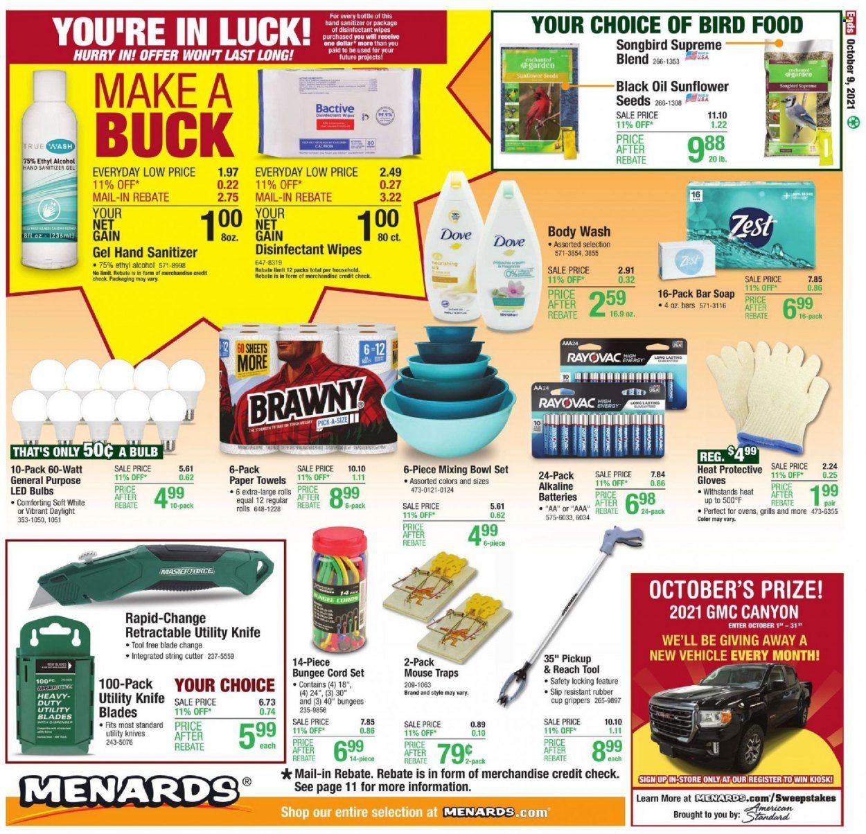 Menards Weekly Ad Flyer October 9 to October 16