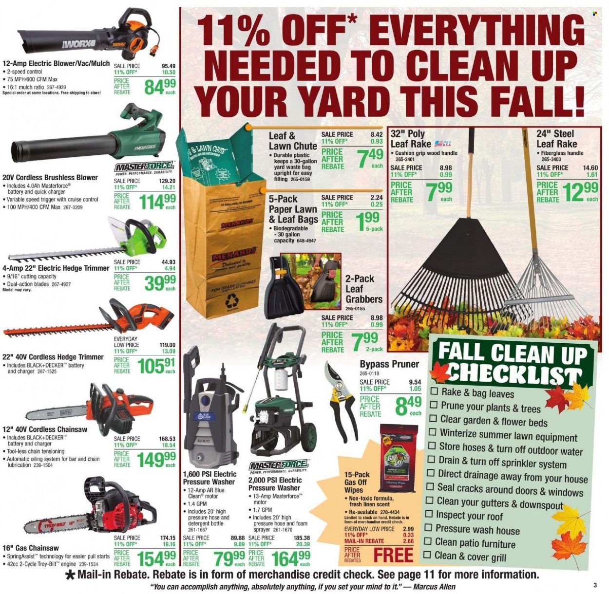 Menards Weekly Ad Flyer October 9 to October 16