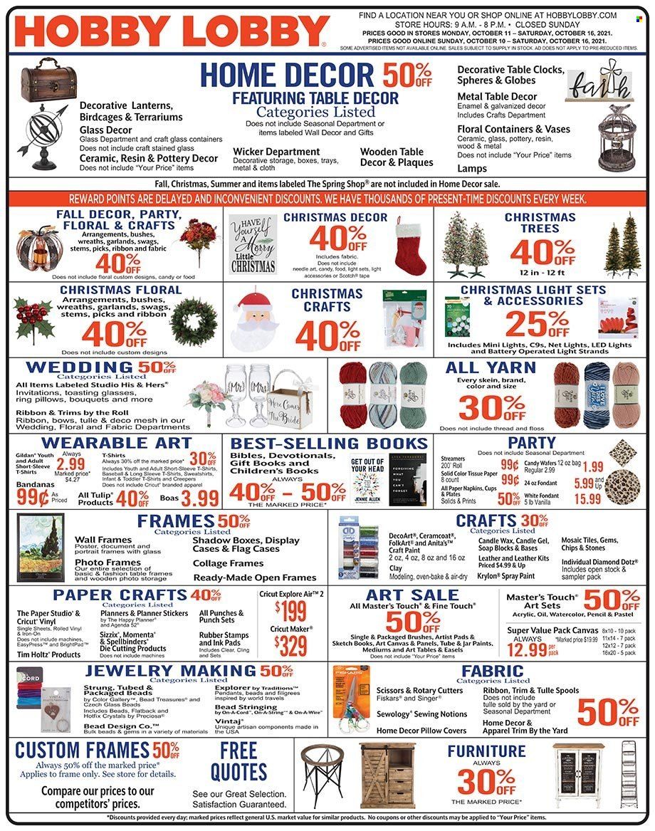 Hobby Lobby Weekly Ad Flyer October 10 to October 17