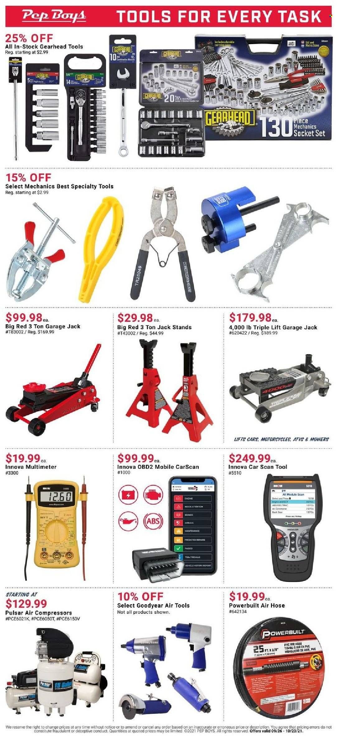 Pep Boys Weekly Ad Flyer October 13 to October 20