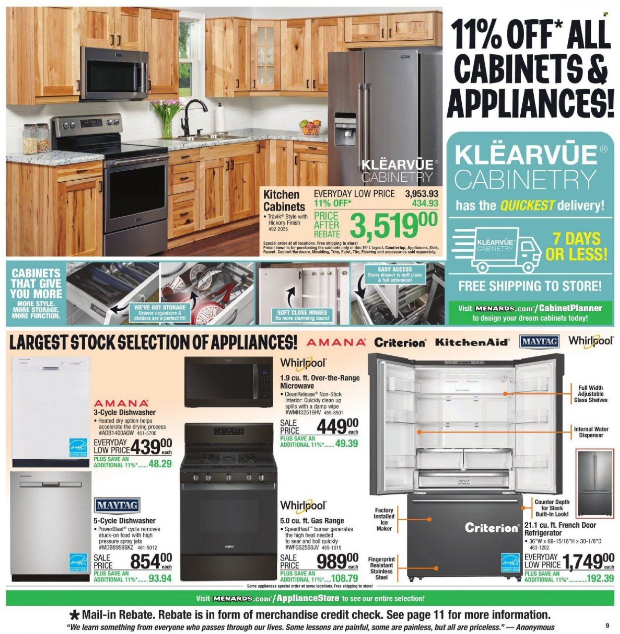 Menards Weekly Ad Flyer October 19 to October 26