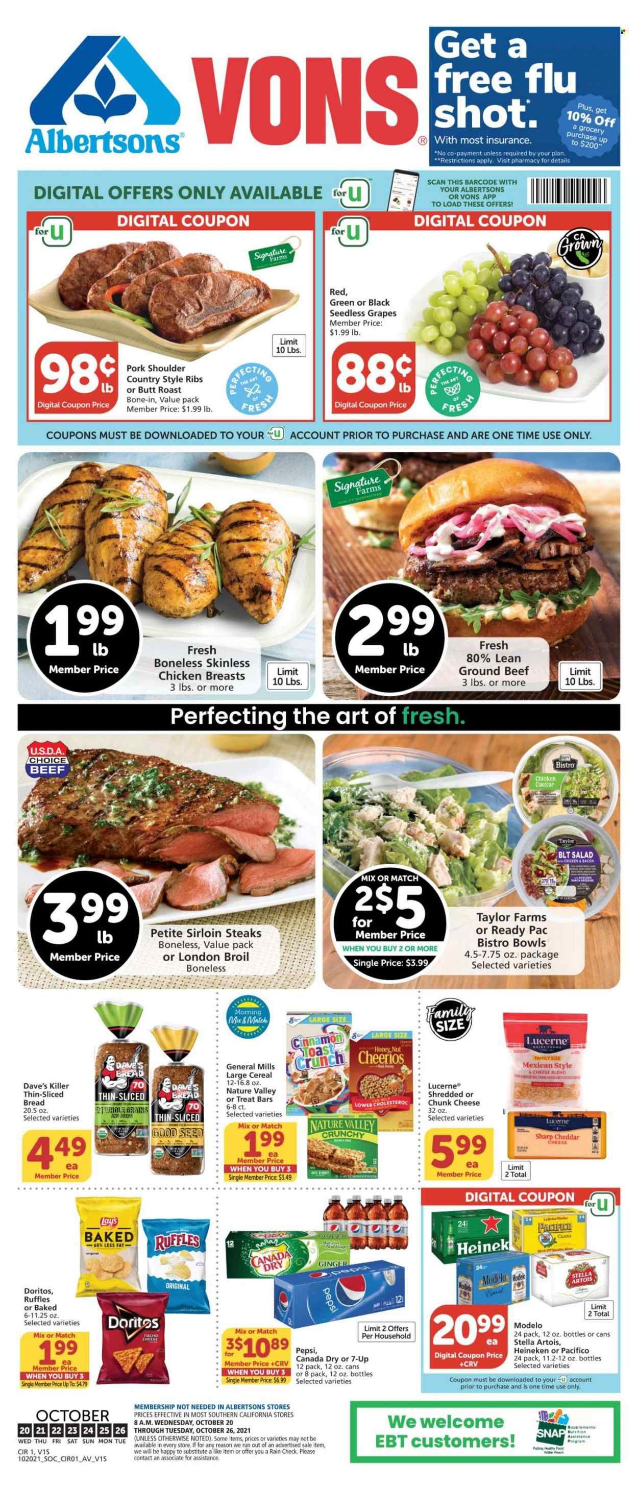 Albertsons (CA, ID, LA, MT, OR, TX, WA) Weekly Ad Flyer October 20 to October 27