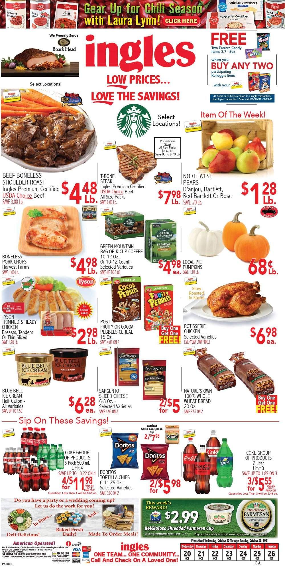 Ingles (GA, NC, SC, TN) Weekly Ad Flyer October 20 to October 27