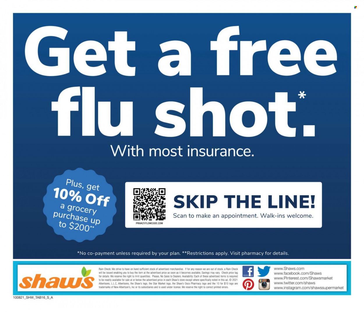 Shaw’s (MA, ME, NH, RI, VT) Weekly Ad Flyer October 21 to October 28