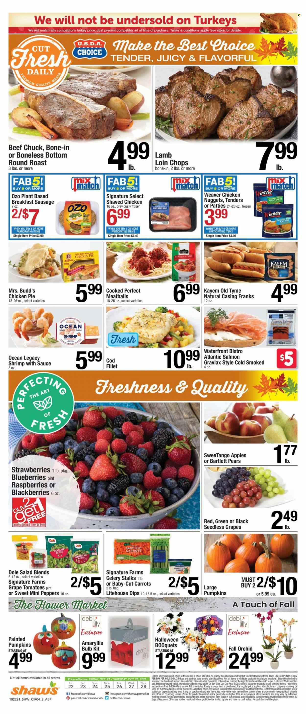 Shaw’s (MA, ME, NH, RI, VT) Weekly Ad Flyer October 22 to October 29