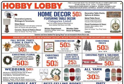 Hobby Lobby Weekly Ad Flyer October 25 to November 1