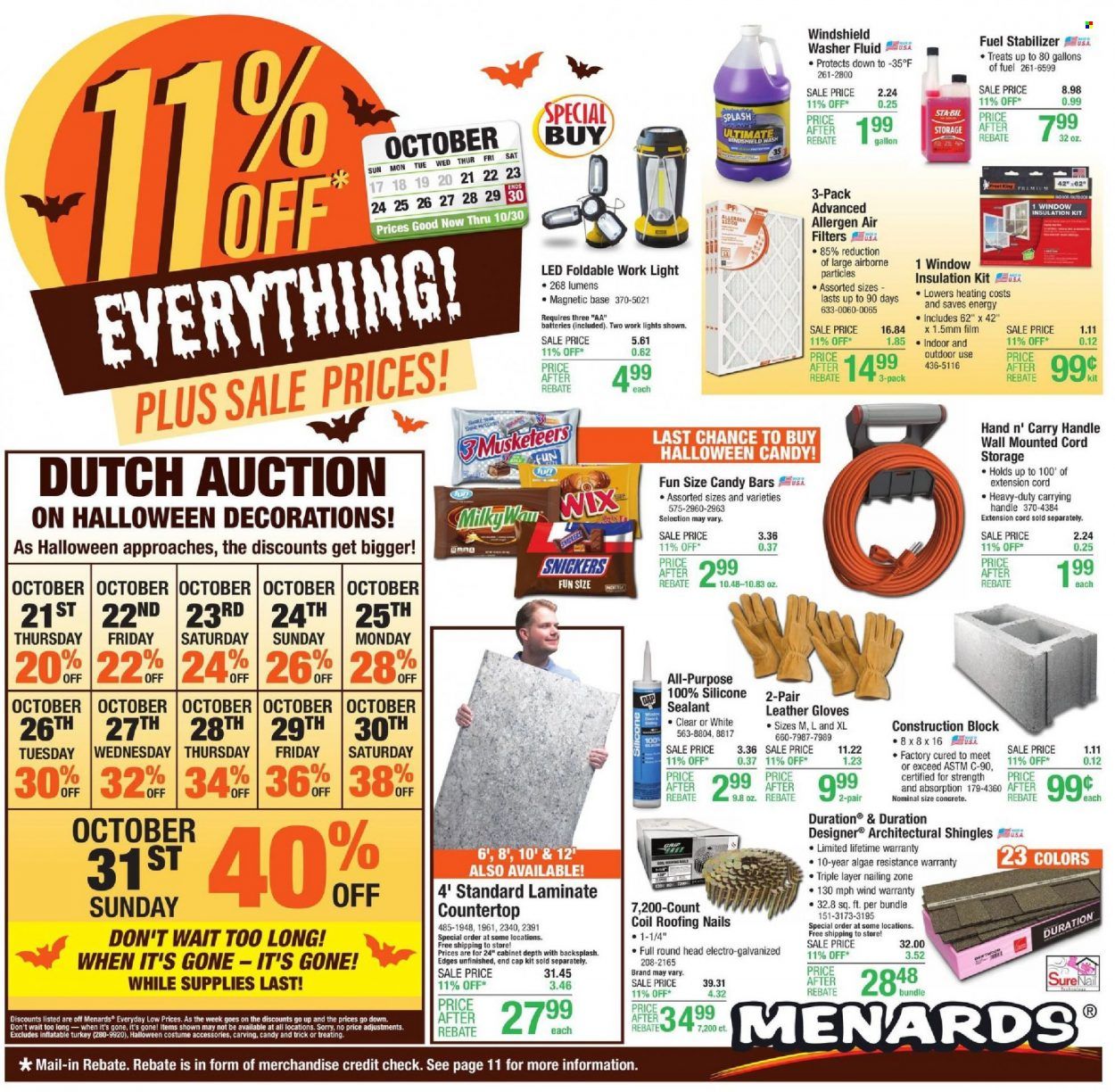 Menards Weekly Ad Flyer October 25 to November 1