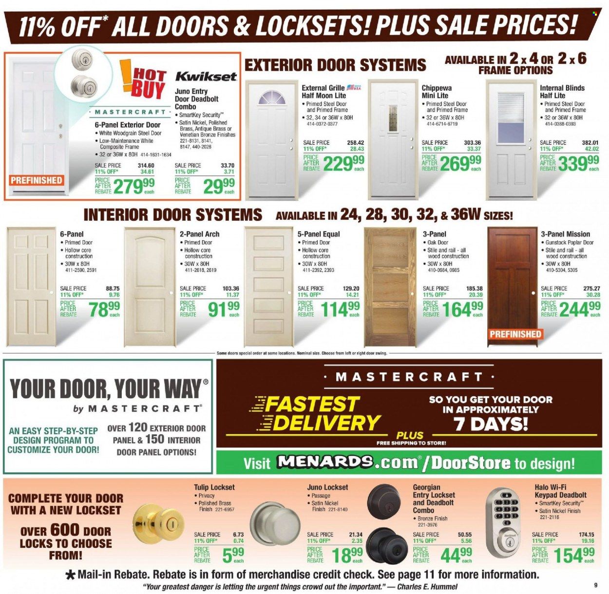 Menards Weekly Ad Flyer October 25 to November 1