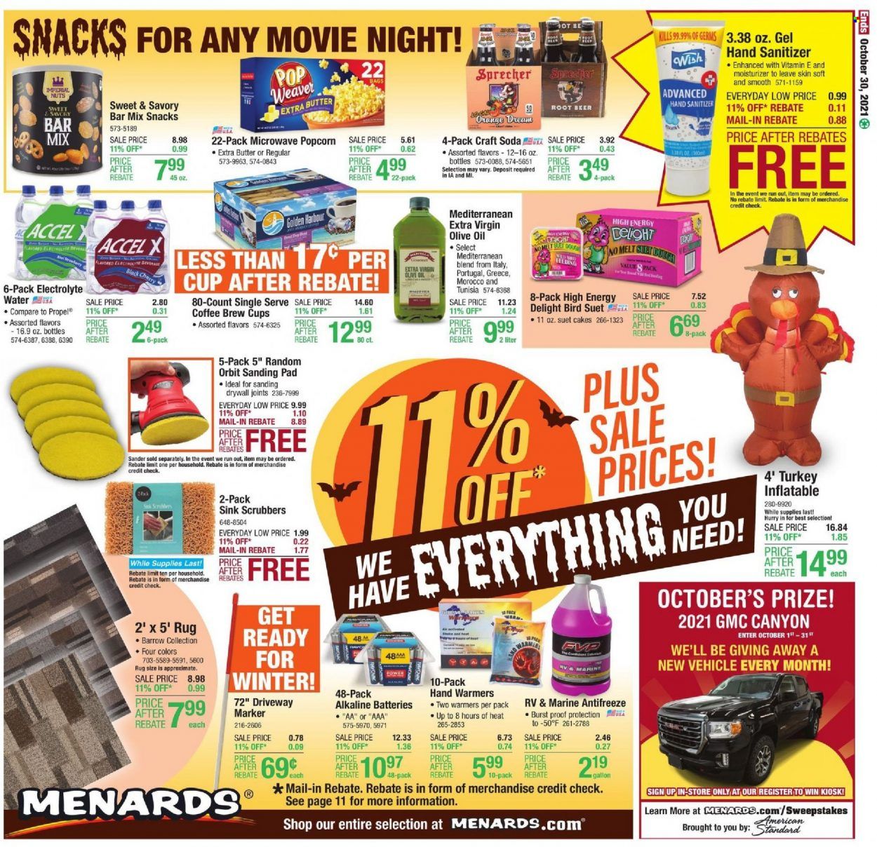 Menards Weekly Ad Flyer October 25 to November 1