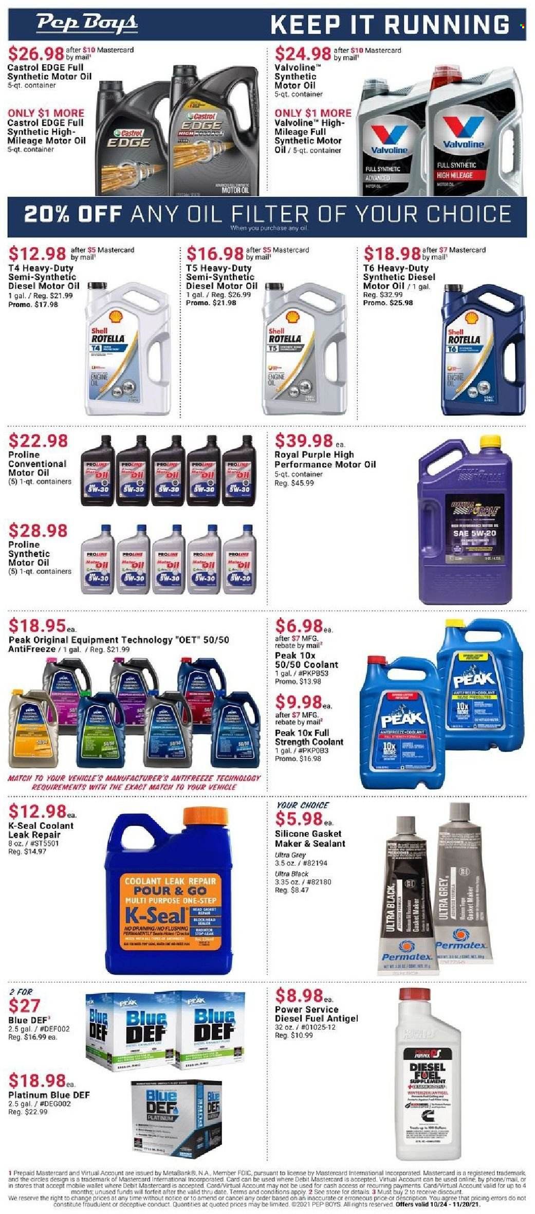 Pep Boys Weekly Ad Flyer October 25 to November 1