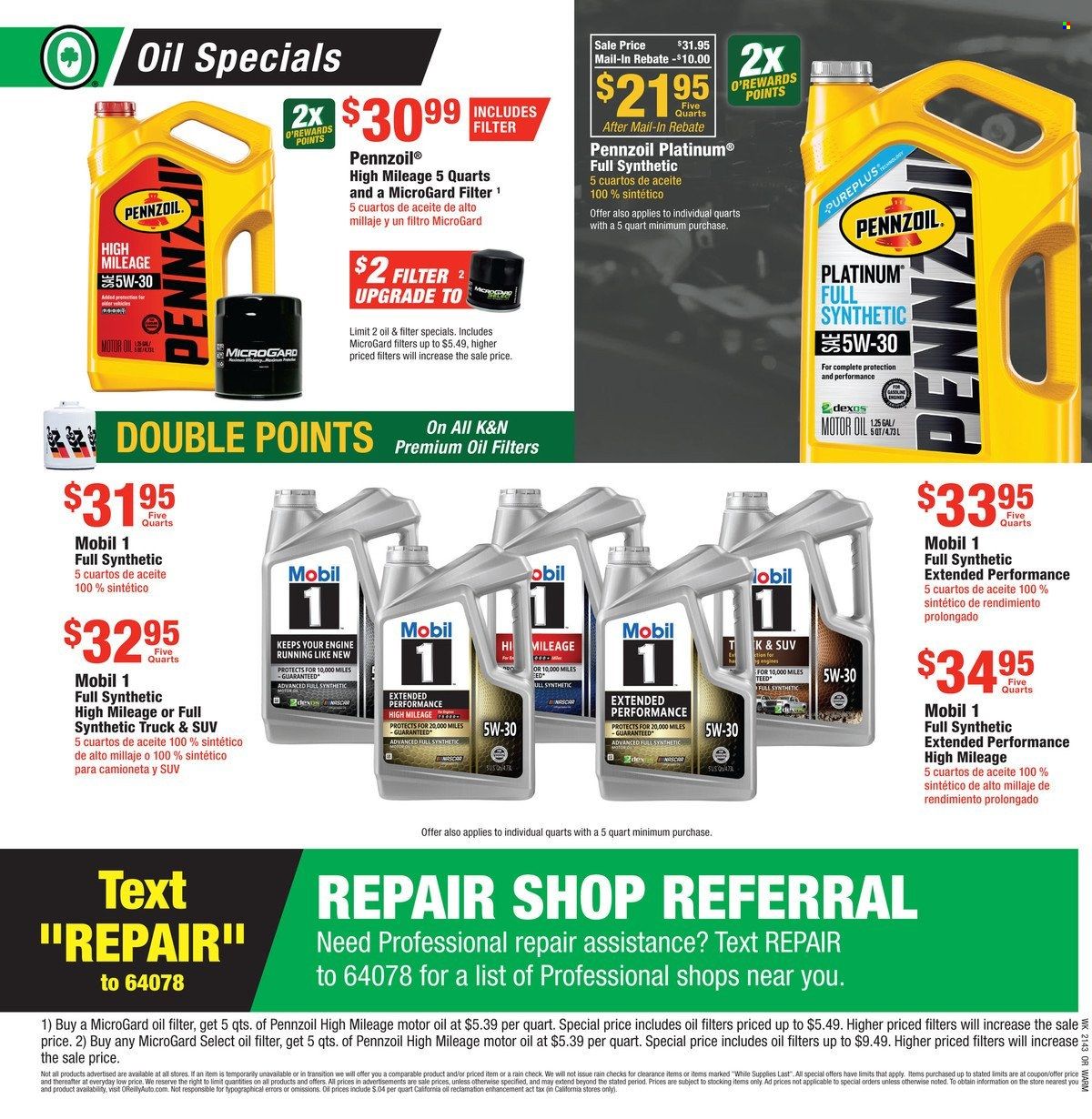 O'Reilly Auto Parts Weekly Ad Flyer October 28 to November 4