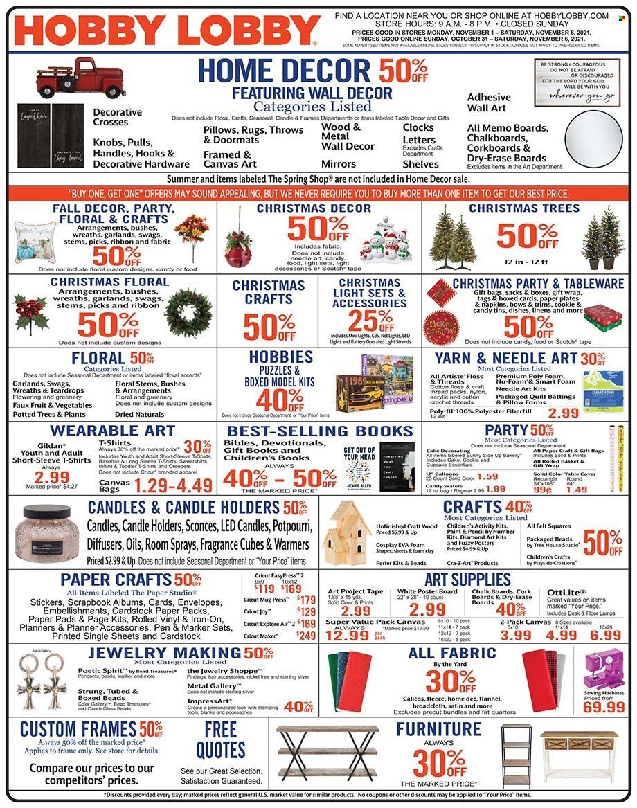 Hobby Lobby Weekly Ad Flyer October 31 to November 7