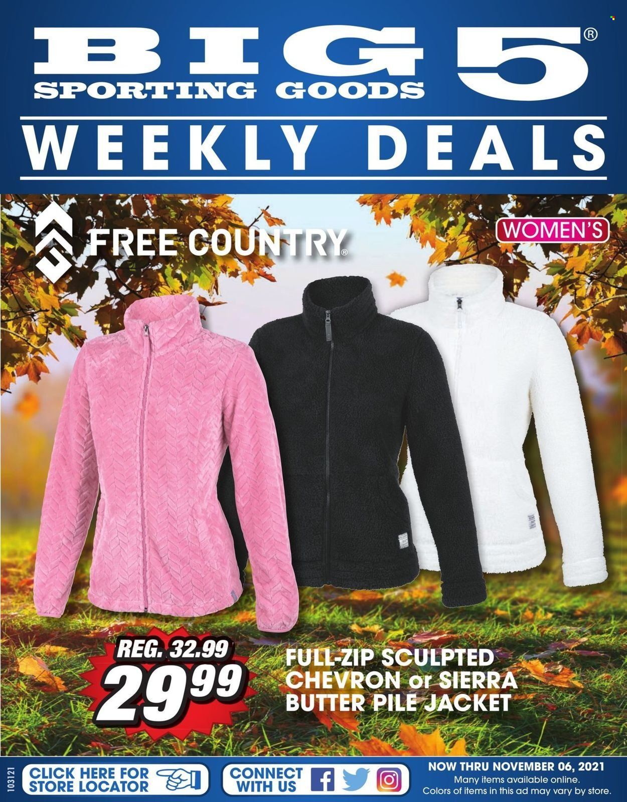 Big 5 (AZ, CA, CO, ID, NM, OR, UT, WA) Weekly Ad Flyer November 1 to November 8