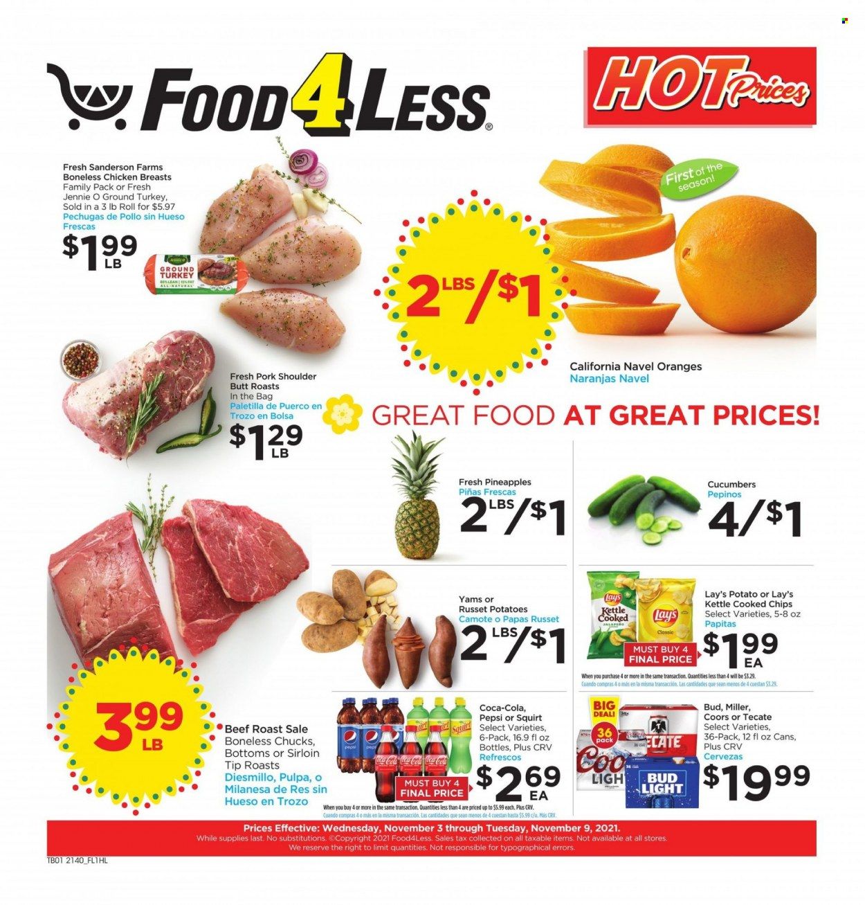 Food 4 Less (CA) Weekly Ad Flyer November 2 to November 9