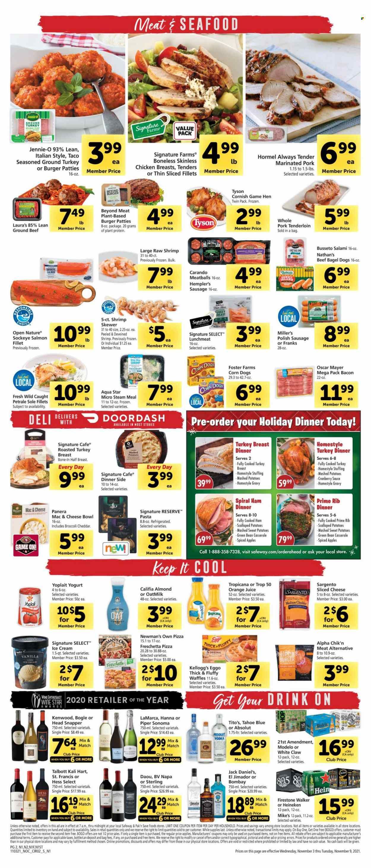 Safeway (AZ, CA, CO, HI, MD, NE, OR, VA, WA) Weekly Ad Flyer November 3 to November 10