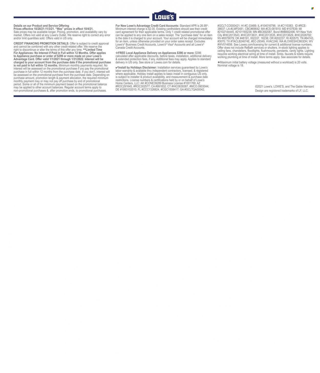Lowe's Weekly Ad Flyer November 3 to November 10